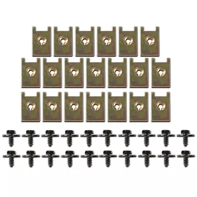 40X Metal Car Auto Screw Body Fender Bumper Retainer U Nut Clips Gasket Fastener • $6.22