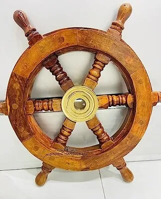 £24 • Buy 12  Wooden Ship Wheel Boat Rudder Nautical Boat Steering Wheel Pirates Ship