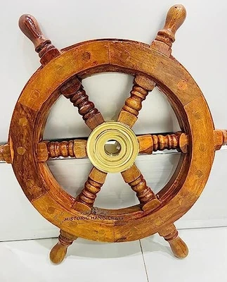 £24 • Buy 12  Wooden Ship Wheel Boat Rudder Nautical Boat Steering Wheel Pirates Ship