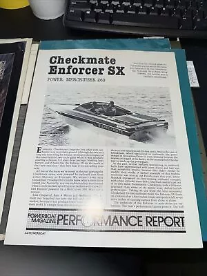 Checkmate Enforcer Powerboat Performance Report W/ Mercruiser 260 • $4.99