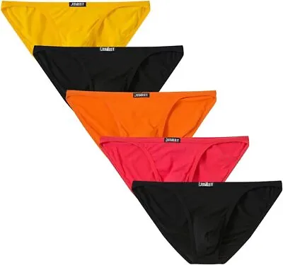 5-PACK Men G String Bamboo Fiber TAGLESS Low Rise Bikini Briefs Underwear • $37.89