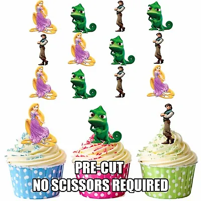 £3.75 • Buy PRECUT Disney Princess Rapunzel 12 Edible Cupcake Toppers Birthday Decorations 