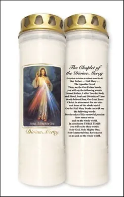 Divine Mercy 7 Days Holy Candle Christian Catholic 23 Cm + Prayer On Reverse • £10.99