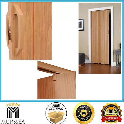 Via 36 In. X 80 In. Oak Vinyl Accordion Door With Hardware • $52.95