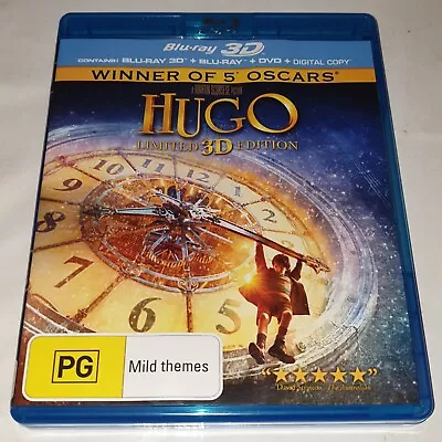 Hugo - Limited 3D Edition (Blu-Ray 3D + Blu-Ray + DVD) 3 Disc Set - FREE POST  • $14.99