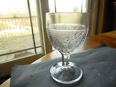 EAPG - Canton Glass Co.  Stippled Primrose  Wine • $7.99