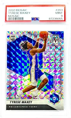 2020 Tyrese Maxey Panini Mosaic Silver Prizm RC PSA 9 (Only 28 10's) Rookie #203 • $9.99
