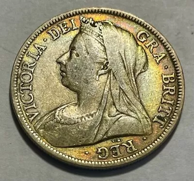 GREAT BRITAIN - Queen Victoria - Silver 1/2 Crown 1897 - Beautifully Toned! • $50