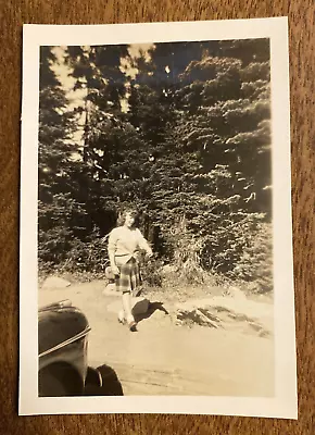 1946 Woods Near Mt. Rainier Shadow Lake Washington WA Woman Car Real Photo P3j23 • $9.99