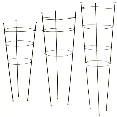 Conical Plant Support Cage Frame Metal Circular Border Flower Garden 75/90/120cm • £6.99