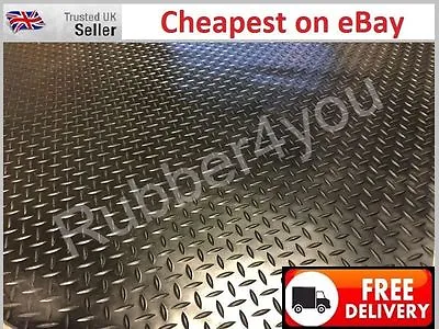 1 BAR Checker Studded Garage Van Shed Rubber Flooring Matting 1m Wide X 3mm Thk • £1.99