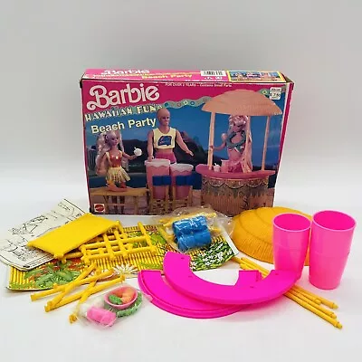 Barbie Hawaiian Fun Beach Party Playset #7230 Complete Vtg 1990 New Open Box • $29.99