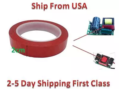 Insulation Adhesive Mylar Tape High-Temp  Transformer Coil Wrap Red 2CM*66M • $10