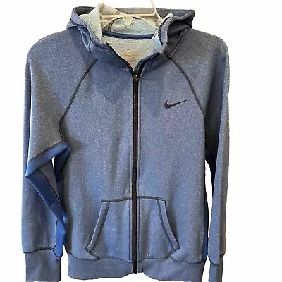 Nike Therma Fit BLUE Jacket Full Zip Training Hoodie Men’s Black Coat Athletic M • $21