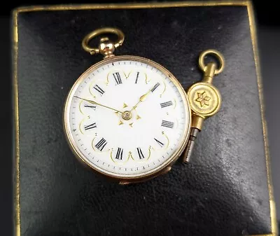 Antique 9ct Gold Ladies Pocket Watch Floral Fob Watch  • £499