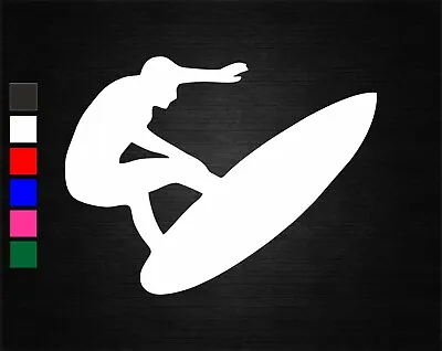 Surfer Surfing Vinyl Decal Sticker Car/van/wall/laptop/tablet/window 6 Colours • £2.11