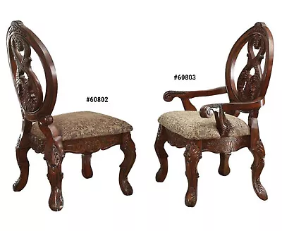 ACME Rovledo Formal Traditional Style Cherry Finish 2-PC 44 H Arm / Side Chair  • $727.69