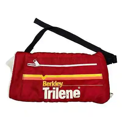 Berkley Trilene Vtg Waist Pack Bag Red White Pouch Zipper Fishing Tackle Storage • $25.52