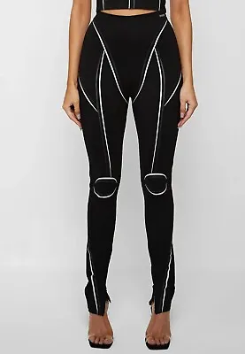£49.99 • Buy Maniere De Voir Sketch High Waisted Bandage Leggings Black With Tags -Size UK 8