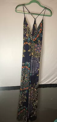 Fashion Nova Blue Floral Maxi Dress Size Large NWT  Slits On Both Sides • $11.99