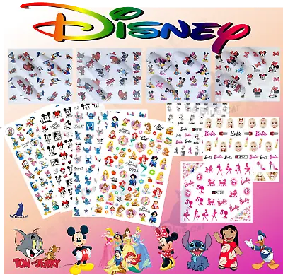 Nail Art Water Decals Sticker Disney Character Barbies Mickey Princess Stitch • $2.30