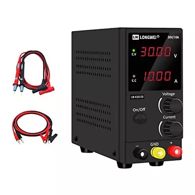 LOGNWEI ® DC Power Supply Variable 30V 10A Bench Power Supply 4-Digital LED • £57.64