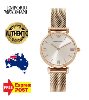 New Emporio Armani Retro Ar1956 Gianni T-bar Rose Gold/silver Womens Watch • $218.99