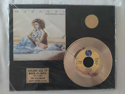 Madonna Material Girl Gold 45 LP  & Cover Sleeve Record Plaque Display Limited • $149.95