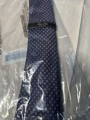 NEW Tasso Elba Men's Classic Neat Silk Tie Brown Blue • $14