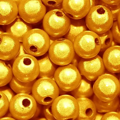 Miracle Bead Bright Gold Color Iridescent 4mm 8mm Round Jewelry Craft Beads • $7.99