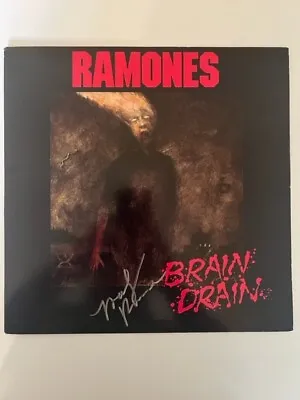 RAMONES - Brain Drain LP Autographed By Marky Ramone Inc C.O.A. Free US Shipping • $199.99