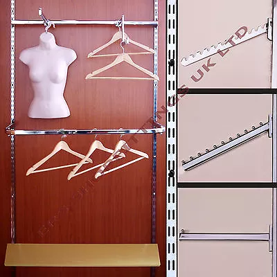 Garment Rail Twin Slot Upright Clothes Display And Shelving Budget System   • £15