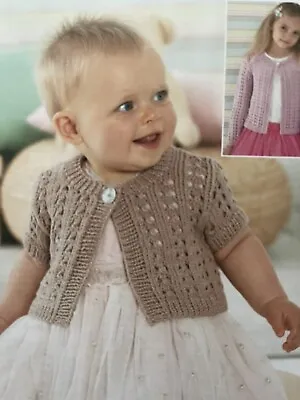 Baby /Childs Easy Long & Short Sleeve DK Knitting Pattern.16”-26” • £1.95