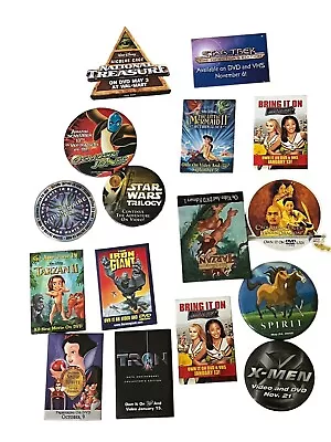 Lot Of 16 Vintage 90s-2000s Movie Show Original Promo Button Pins  Star Wars • $16.99