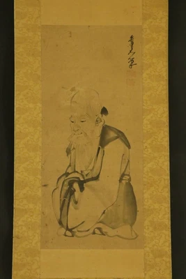 £8.23 • Buy JAPANESE HANGING SCROLL ART Painting Figure  Jurojin  Asian Antique  #E2378