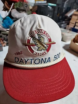 Vintage NASCAR 1992 Winston Cup Daytona 500 Vintage Snapback Mesh Foam Hat   • $15.90