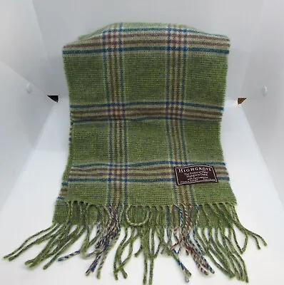 Highgrove Prince Of Wales Check Scarf  100% Pure Lambswool With Fringe In Green • £19.99