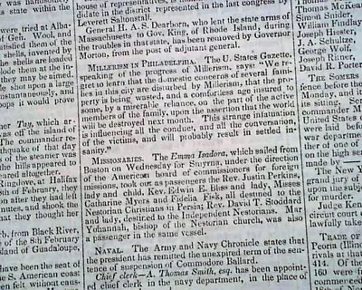 William Millerism Millerites Second Advent Of Jesus Christ 1842 Old Newspaper • $98