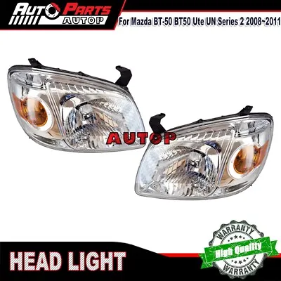 Pair Head Light Front Lamp Chrome For Mazda BT-50 BT50 Ute UN Series 2 2008~2011 • $171