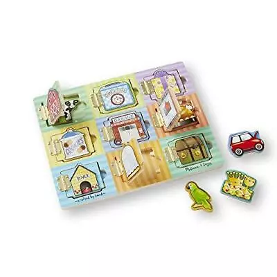 Melissa & Doug Hide And Seek Wooden Activity Board With Wooden Magnets • $28.99