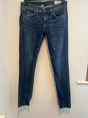 RAG & BONE  Womens Distressed Blue Jeans W26  L32 Straight Leg New No Tags • £25