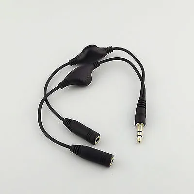 3.5mm Headphone Stereo Audio 1M/2F Splitter Cable With Separate Volume Controls • $3.49