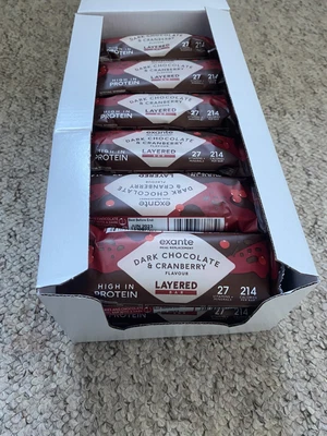 £30 • Buy Box Of 24 EXANTE Meal Replacement Bars DARK CHOCOLATE AND CRANBERRY. BBE Jun 23
