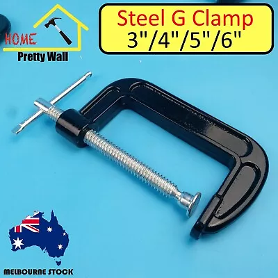 G Clamp Steel Lock GRIP SET PLIERS STRAIGHT C Jaw Wood Hand Tool Equipment Hold • $12.95