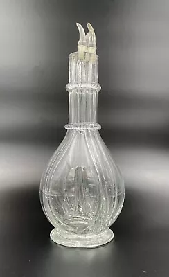 Vintage French Four Chamber Glass Liquor Decanter 11  Tall Blown Glass • $25