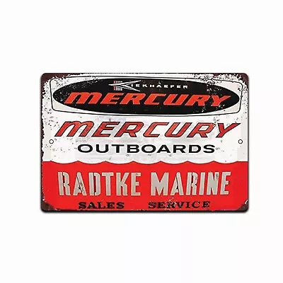 Tin Sign New Aluminum Sign Mercury Outboard Motors Marine Sales Vintage Sign • $13.95