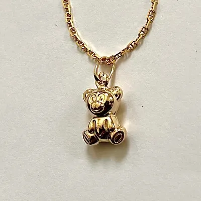 Bear 14k Real Gold Pendant | Ideal Gift | Cute Teddy Bear | Birthday | Holiday | • $90