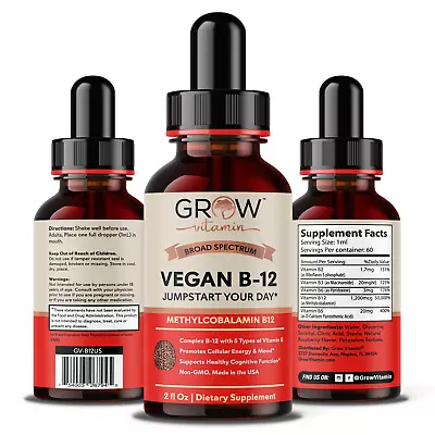 Vitamin B12 5000 Mcg 3-in-1 Organic Liquid Vitamin B12 30-Day Supply (1 Oz) • $19.99