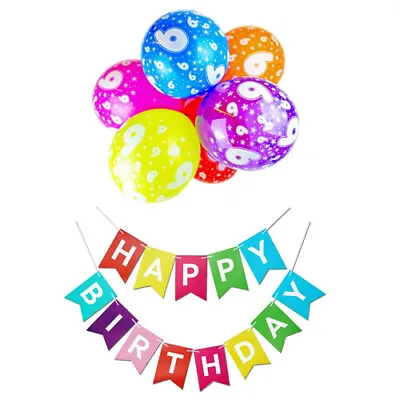 Happy Birthday Balloons Banner Balloon Bunting Party Decoration Inflating Decor • $6.15