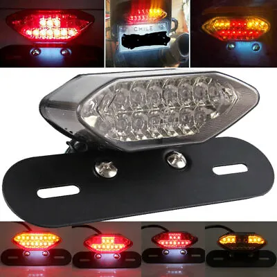 Motorcycle LED Turn Signals Brake Stop Light License Plate Integrated Tail Light • $12.99